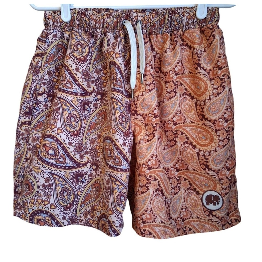 Trendsplant Green Label Shorts Large Ocean Paisley Print Cut‎ Liner Seaqual Yarn